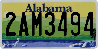 AL license plate 2AM3494