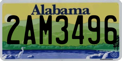 AL license plate 2AM3496