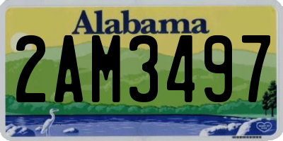 AL license plate 2AM3497