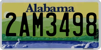 AL license plate 2AM3498