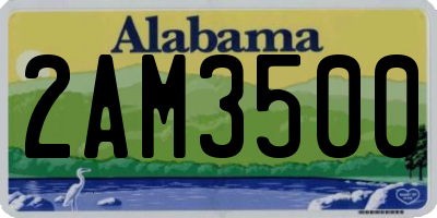 AL license plate 2AM3500