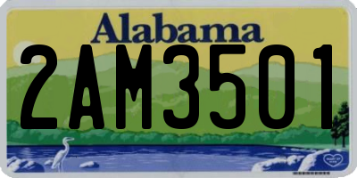 AL license plate 2AM3501