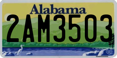 AL license plate 2AM3503