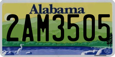 AL license plate 2AM3505