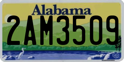 AL license plate 2AM3509