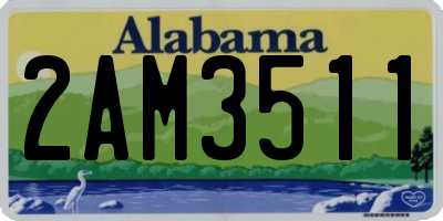 AL license plate 2AM3511