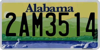 AL license plate 2AM3514