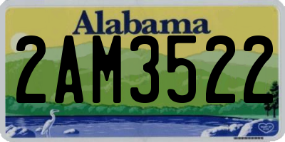 AL license plate 2AM3522