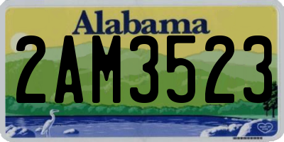 AL license plate 2AM3523