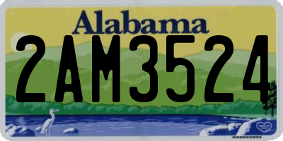 AL license plate 2AM3524