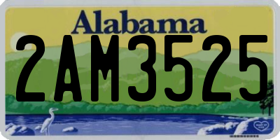 AL license plate 2AM3525