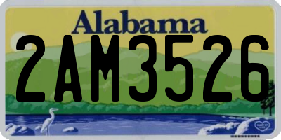 AL license plate 2AM3526