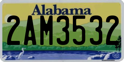 AL license plate 2AM3532