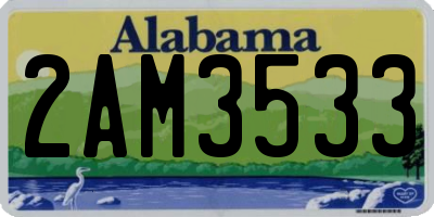 AL license plate 2AM3533