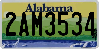 AL license plate 2AM3534