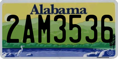 AL license plate 2AM3536