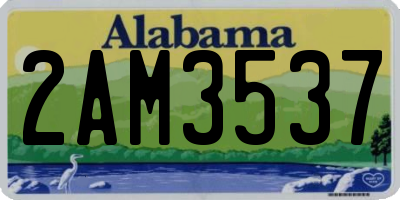 AL license plate 2AM3537