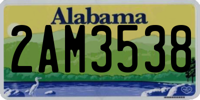 AL license plate 2AM3538