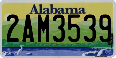 AL license plate 2AM3539