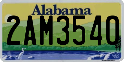 AL license plate 2AM3540