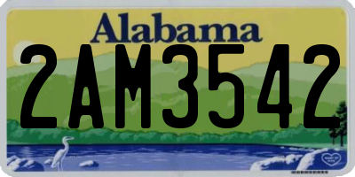 AL license plate 2AM3542