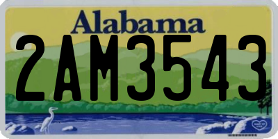 AL license plate 2AM3543