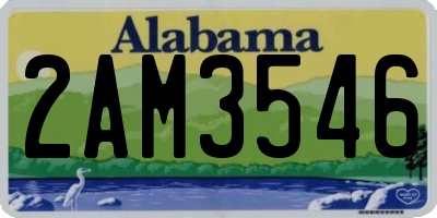 AL license plate 2AM3546