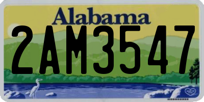 AL license plate 2AM3547