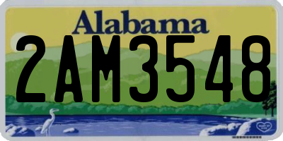 AL license plate 2AM3548
