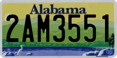 AL license plate 2AM3551
