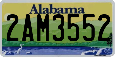 AL license plate 2AM3552