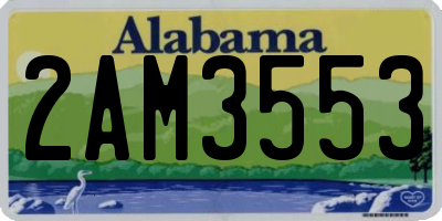 AL license plate 2AM3553