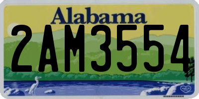 AL license plate 2AM3554