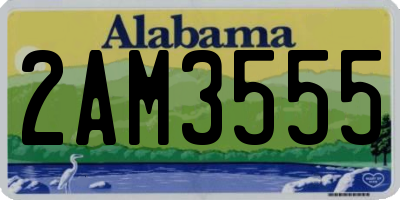 AL license plate 2AM3555