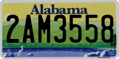 AL license plate 2AM3558