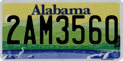 AL license plate 2AM3560