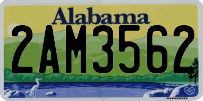 AL license plate 2AM3562