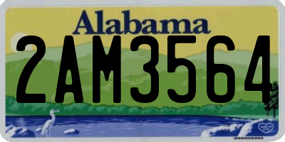 AL license plate 2AM3564