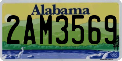 AL license plate 2AM3569
