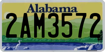 AL license plate 2AM3572