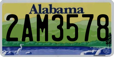 AL license plate 2AM3578