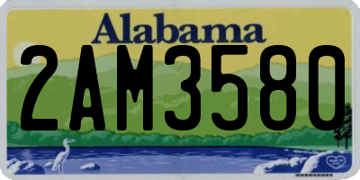 AL license plate 2AM3580