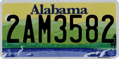 AL license plate 2AM3582