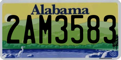 AL license plate 2AM3583