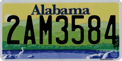AL license plate 2AM3584
