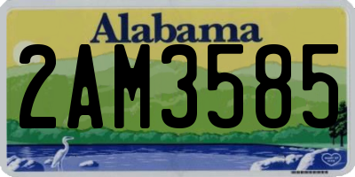 AL license plate 2AM3585