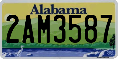 AL license plate 2AM3587