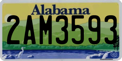 AL license plate 2AM3593