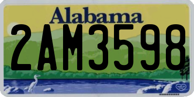 AL license plate 2AM3598