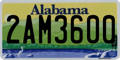 AL license plate 2AM3600